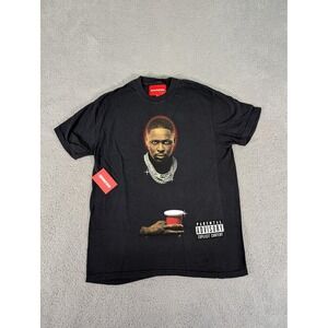 4Hunnid Shirt Mens‎ Medium Black Graphic Rap Hip Hop Parental Advisory Tee New